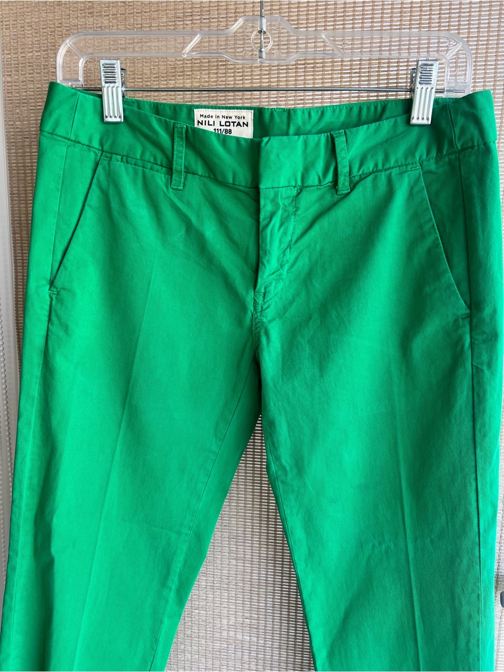 Nili Lotan Emerald Green High-Waist Cropped Pants Size 0 - Picture 6 of 17
